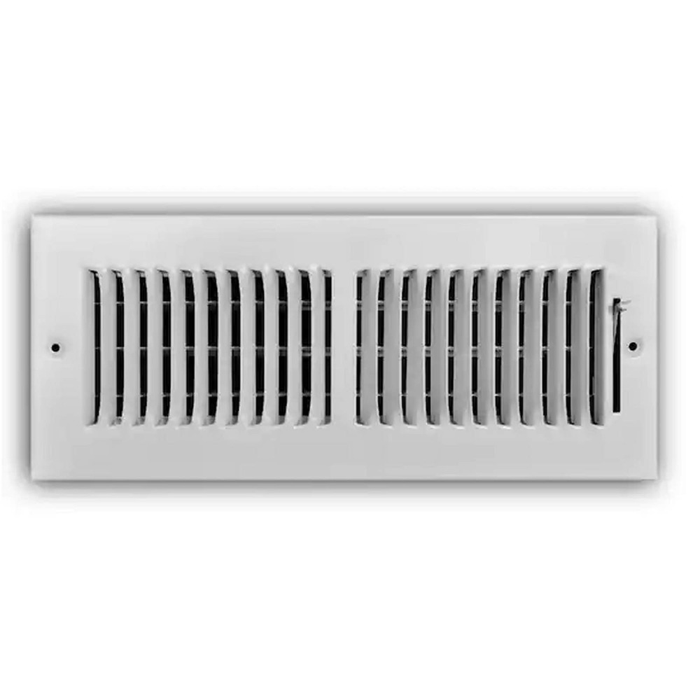 Everbilt Steel Wall / Ceiling Register 12" x 4" 2-Way w/ Damper, White, #320748